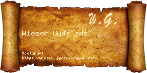 Wieser Győző névjegykártya